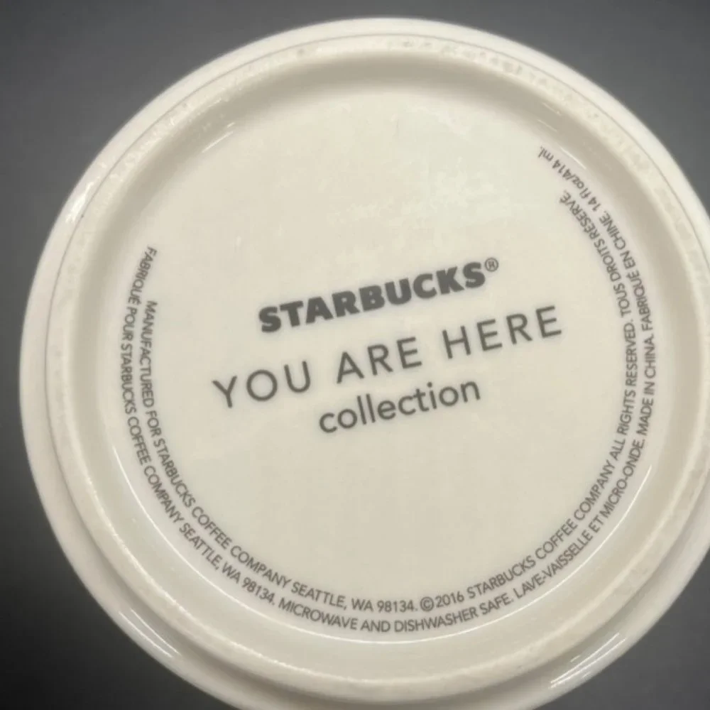 Starbucks Coffee Mug Texas You Are Here Collection‎ 14 oz White Cow Drinkware